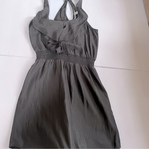 American Eagle Outfitters Gray Ruffle Dress Women’s size XS , silky feel, short - Picture 1 of 10